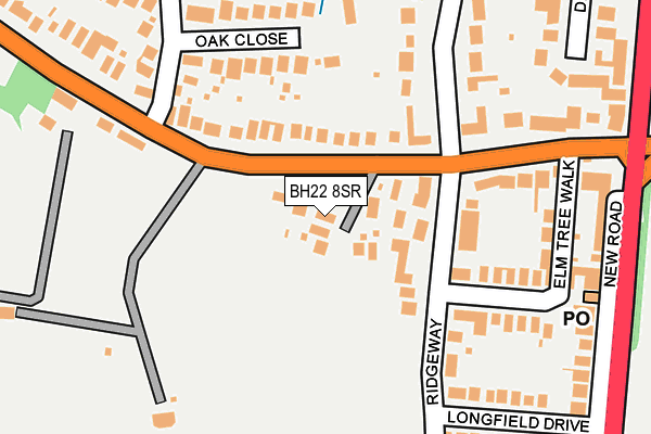 BH22 8SR map - OS OpenMap – Local (Ordnance Survey)