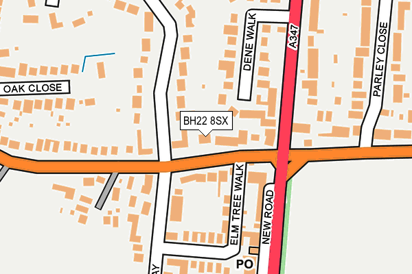 BH22 8SX map - OS OpenMap – Local (Ordnance Survey)