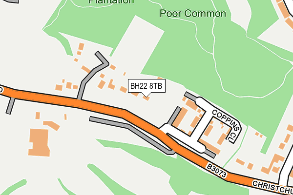 BH22 8TB map - OS OpenMap – Local (Ordnance Survey)