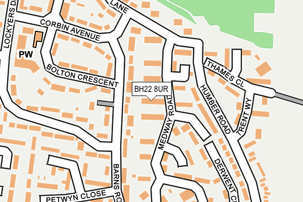 BH22 8UR map - OS OpenMap – Local (Ordnance Survey)