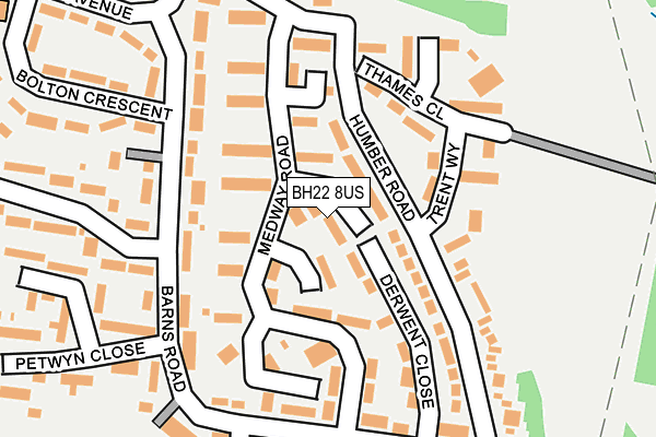 BH22 8US map - OS OpenMap – Local (Ordnance Survey)