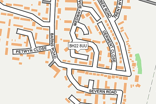 BH22 8UU map - OS OpenMap – Local (Ordnance Survey)