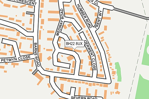 BH22 8UX map - OS OpenMap – Local (Ordnance Survey)