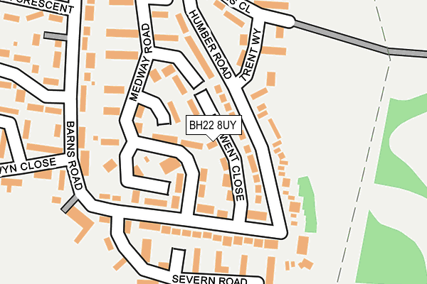 BH22 8UY map - OS OpenMap – Local (Ordnance Survey)