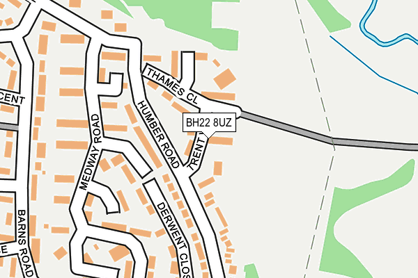 BH22 8UZ map - OS OpenMap – Local (Ordnance Survey)