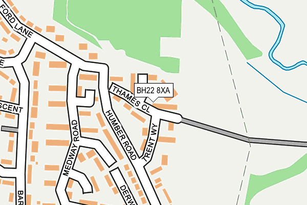 BH22 8XA map - OS OpenMap – Local (Ordnance Survey)