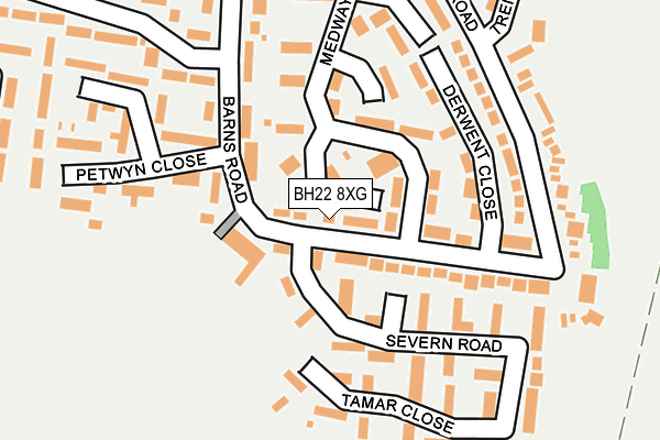BH22 8XG map - OS OpenMap – Local (Ordnance Survey)