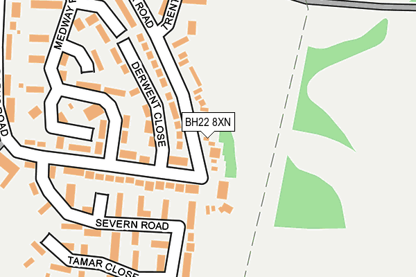 BH22 8XN map - OS OpenMap – Local (Ordnance Survey)