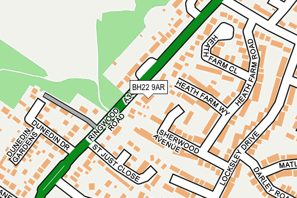 BH22 9AR map - OS OpenMap – Local (Ordnance Survey)