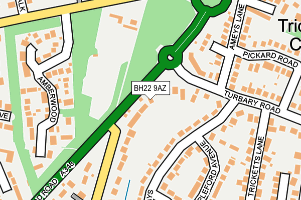 BH22 9AZ map - OS OpenMap – Local (Ordnance Survey)