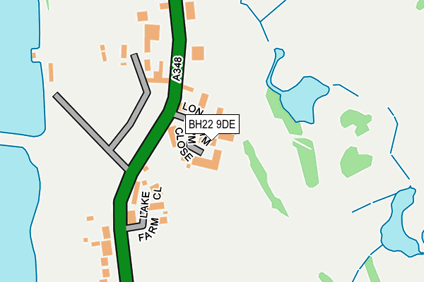 BH22 9DE map - OS OpenMap – Local (Ordnance Survey)