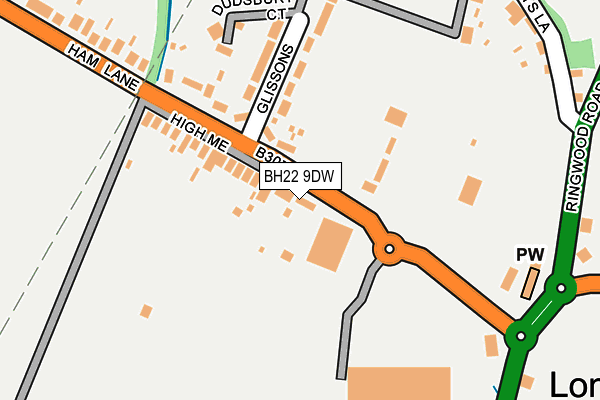 BH22 9DW map - OS OpenMap – Local (Ordnance Survey)