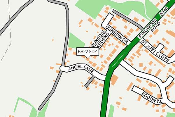 BH22 9DZ map - OS OpenMap – Local (Ordnance Survey)