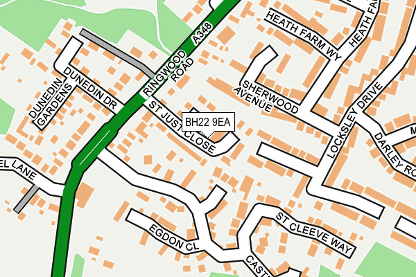 BH22 9EA map - OS OpenMap – Local (Ordnance Survey)