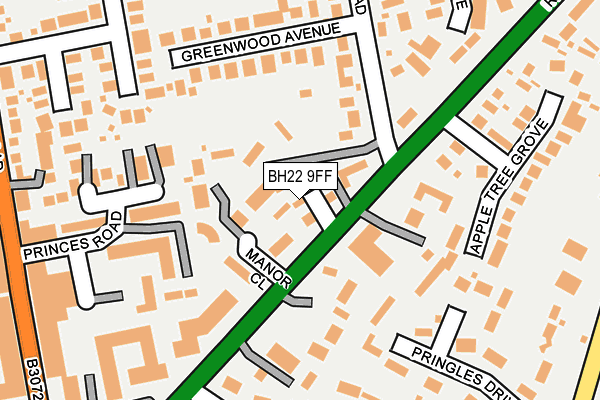 BH22 9FF map - OS OpenMap – Local (Ordnance Survey)