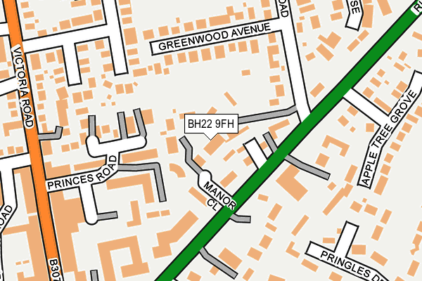 BH22 9FH map - OS OpenMap – Local (Ordnance Survey)