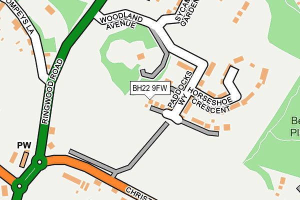 BH22 9FW map - OS OpenMap – Local (Ordnance Survey)