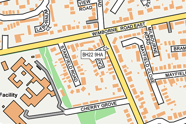 BH22 9HA map - OS OpenMap – Local (Ordnance Survey)