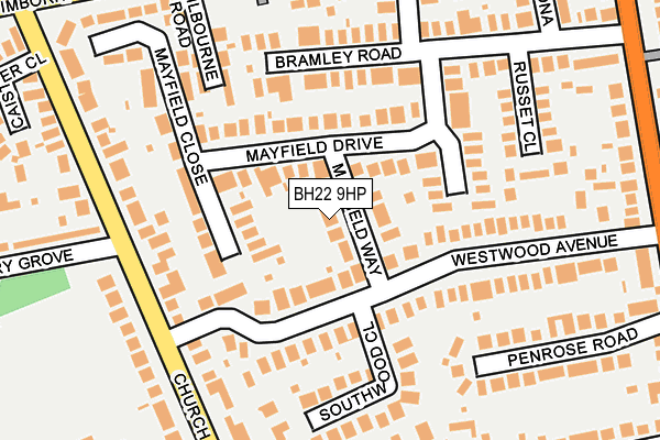 BH22 9HP map - OS OpenMap – Local (Ordnance Survey)