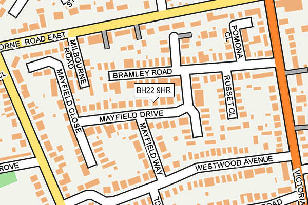 BH22 9HR map - OS OpenMap – Local (Ordnance Survey)