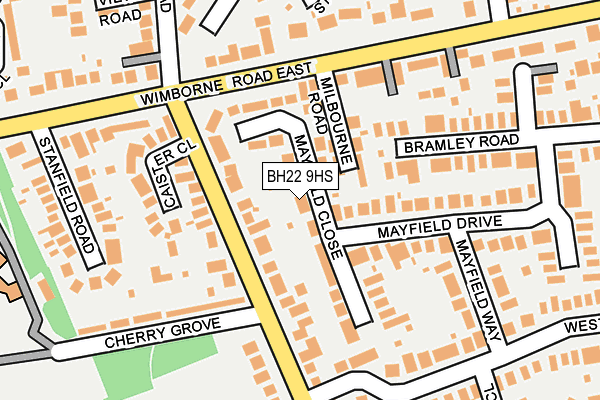 BH22 9HS map - OS OpenMap – Local (Ordnance Survey)
