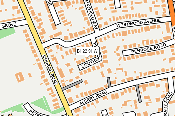 BH22 9HW map - OS OpenMap – Local (Ordnance Survey)