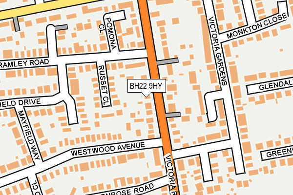 BH22 9HY map - OS OpenMap – Local (Ordnance Survey)