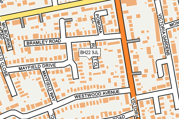 BH22 9JL map - OS OpenMap – Local (Ordnance Survey)