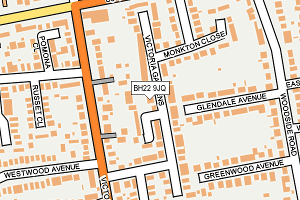 BH22 9JQ map - OS OpenMap – Local (Ordnance Survey)
