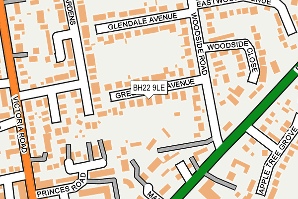 BH22 9LE map - OS OpenMap – Local (Ordnance Survey)