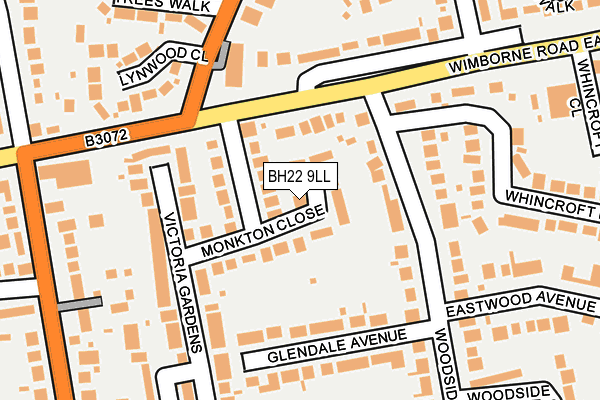 BH22 9LL map - OS OpenMap – Local (Ordnance Survey)