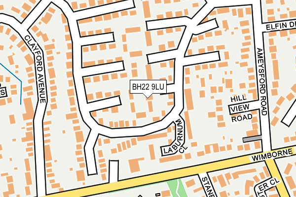 BH22 9LU map - OS OpenMap – Local (Ordnance Survey)