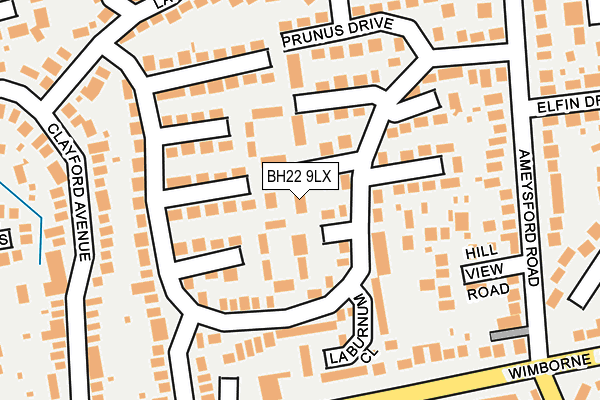 BH22 9LX map - OS OpenMap – Local (Ordnance Survey)