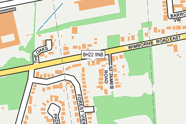 BH22 9NB map - OS OpenMap – Local (Ordnance Survey)