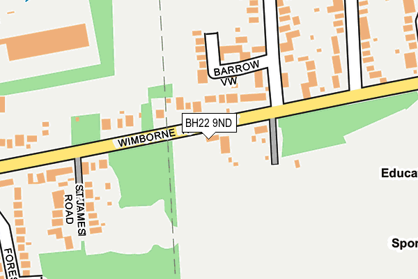BH22 9ND map - OS OpenMap – Local (Ordnance Survey)