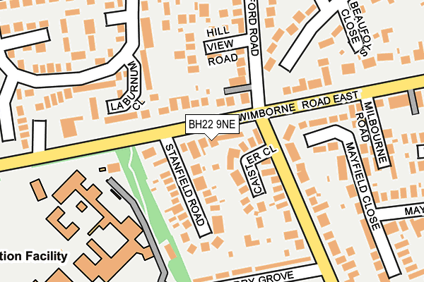 BH22 9NE map - OS OpenMap – Local (Ordnance Survey)