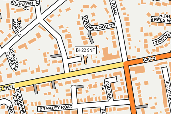 BH22 9NF map - OS OpenMap – Local (Ordnance Survey)