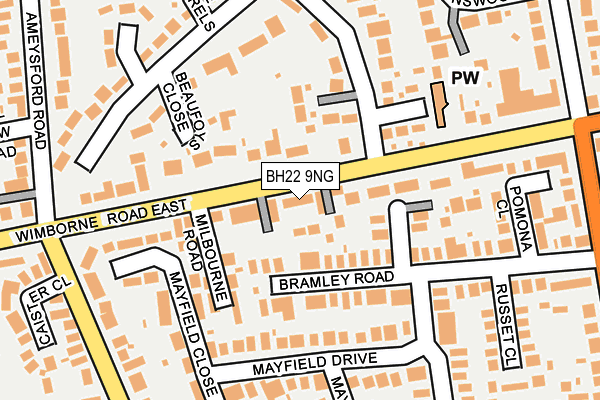 BH22 9NG map - OS OpenMap – Local (Ordnance Survey)