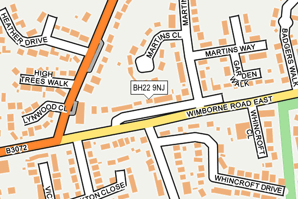 BH22 9NJ map - OS OpenMap – Local (Ordnance Survey)