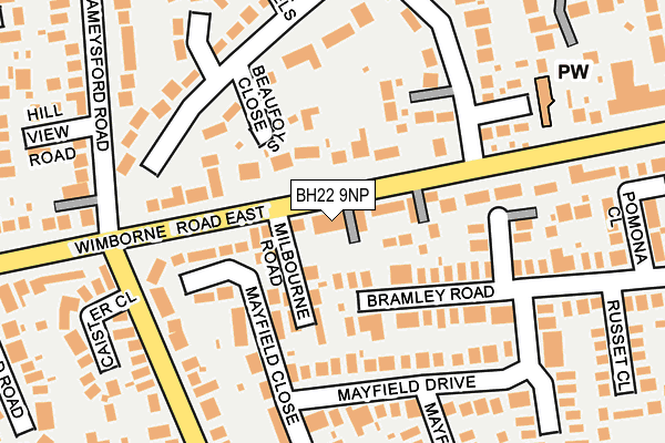 BH22 9NP map - OS OpenMap – Local (Ordnance Survey)