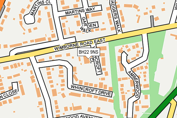 BH22 9NS map - OS OpenMap – Local (Ordnance Survey)
