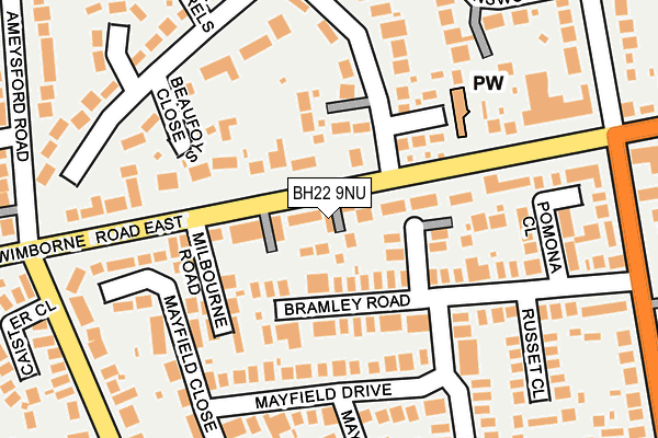 BH22 9NU map - OS OpenMap – Local (Ordnance Survey)