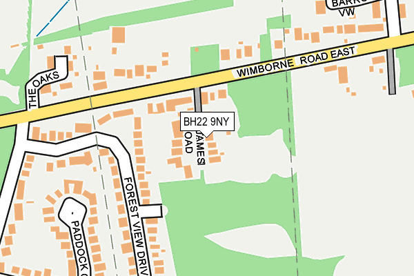 BH22 9NY map - OS OpenMap – Local (Ordnance Survey)