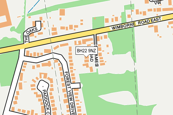 BH22 9NZ map - OS OpenMap – Local (Ordnance Survey)