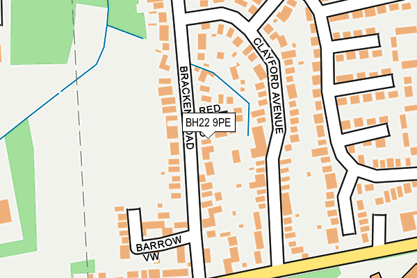BH22 9PE map - OS OpenMap – Local (Ordnance Survey)