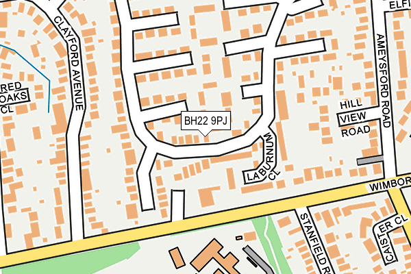 BH22 9PJ map - OS OpenMap – Local (Ordnance Survey)