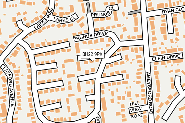 BH22 9PX map - OS OpenMap – Local (Ordnance Survey)