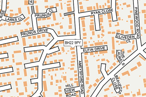 BH22 9PY map - OS OpenMap – Local (Ordnance Survey)