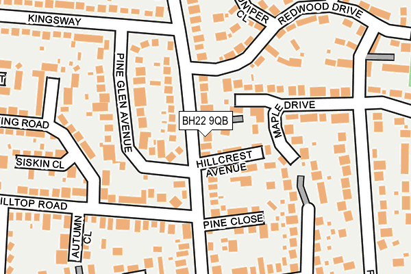 BH22 9QB map - OS OpenMap – Local (Ordnance Survey)