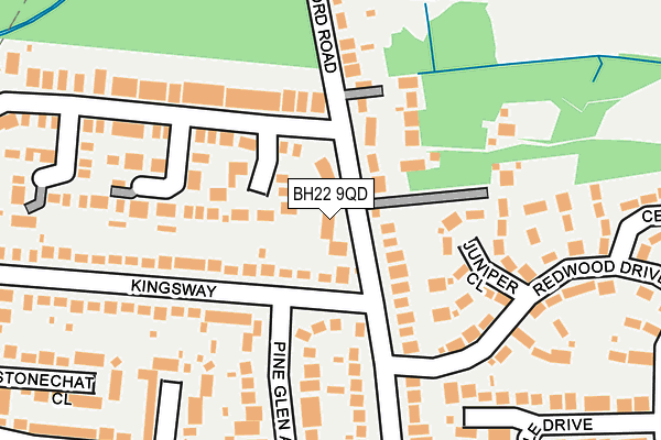 BH22 9QD map - OS OpenMap – Local (Ordnance Survey)